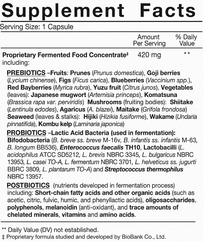 Dr Ohhira's Probiotics Professional Formula ingredients